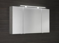 SAPHO MIRRÓ galerka s LED osvetlením, 3x dvierka, 120x70x16cm, dub strieborný MC121-0011 - Sapho