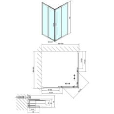 SAPHO EASY LINE štvorcová sprchová zástena 900x900mm, číre sklo EL5115 - Sapho