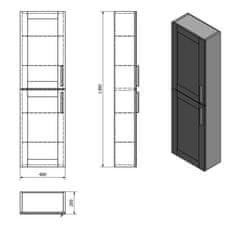 SAPHO AMIA skrinka vysoká 40x140x20cm, ľavá/pravá, dub Texas (AM030LP) AM030-2020 - Sapho