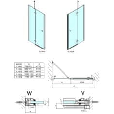 SAPHO FORTIS LINE sprchové dvere do niky 1000mm, číre sklo, pravé FL1410R - Sapho