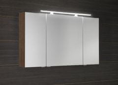 SAPHO MIRRÓ galerka s LED osvetlením, 3x dvierka, 120x70x16cm, borovica rustik MC121-0016 - Sapho