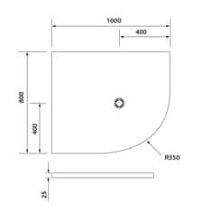 SAPHO FLEXIA vanička z liateho mramoru štvrťkruh, s možnosťou úpravy rozmeru, 100x80x3cm, R550, ľavá - Sapho