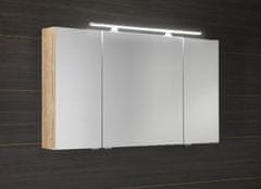 SAPHO MIRRÓ galerka s LED osvetlením, 3x dvierka, 120x70x16cm, dub alabama MC121-0022 - Sapho