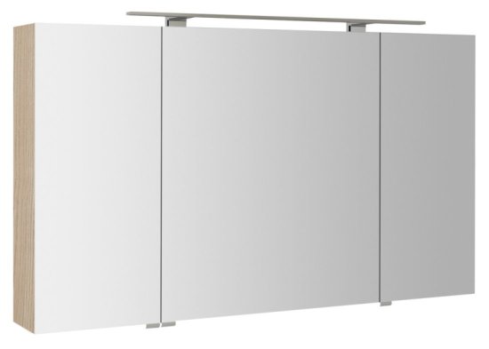 SAPHO MIRRÓ galerka s LED osvetlením, 3x dvierka, 120x70x16cm, brest bardini MC121-0013 - Sapho