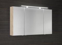 SAPHO MIRRÓ galerka s LED osvetlením, 3x dvierka, 120x70x16cm, brest bardini MC121-0013 - Sapho