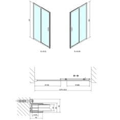 SAPHO EASY LINE sprchové dvere 1600mm, číre sklo EL1815 - Sapho