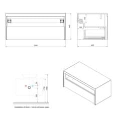 SAPHO VIERA umývadlová skrinka 100x44x50cm, biela mat/dub Alabama VA100-2222 - Sapho