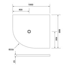 POLYSAN FLEXIA vanička z liateho mramoru štvrťkruh, s možnosťou úpravy rozmeru, 100x80x3cm, R550, pravá - Polysan