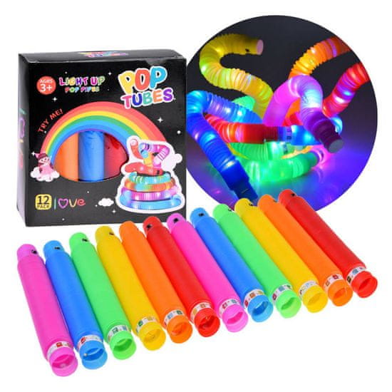 JOKOMISIADA POP TUBE LED svietiace senzorické trubice 12ks ZA4709