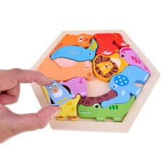 JOKOMISIADA Farebné drevené puzzle Zoo zvieratá 13 ele ZA4759