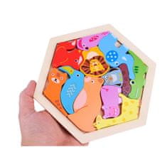 JOKOMISIADA Farebné drevené puzzle Zoo zvieratá 13 ele ZA4759