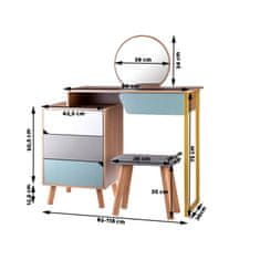 JOKOMISIADA Moderná štýlová toaleta + zrkadlová stolička pre dievčatá ZA4828