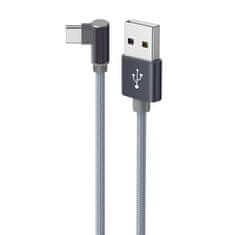 Borofone Kábel BX26 Express - USB na typ C - uhlový 3A 1 meter sivý