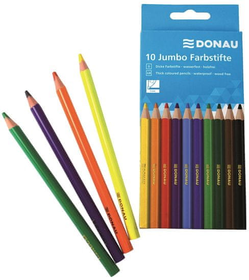 Jumbo Pastelky Donau, 10 ks, nelámavé 134116