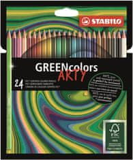 Stabilo Pastelky GREENcolors - púzdro "ARTY", 24 farieb