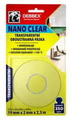 obojstranná páska NANO CLEAR 19mmx2mmx2,5m