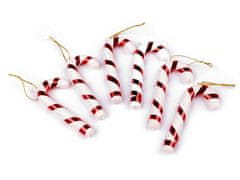 Vianočná palička na zavesenie - biela červená