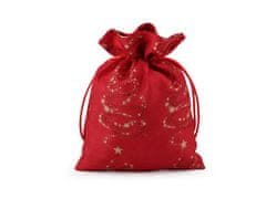 Vianočné darčekové vrecúško 14x19 cm - červená glitre