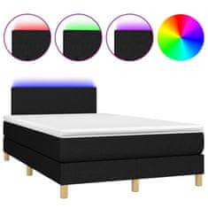 Petromila vidaXL Boxspring posteľ s matracom a LED, čierna 120x190 cm, látka