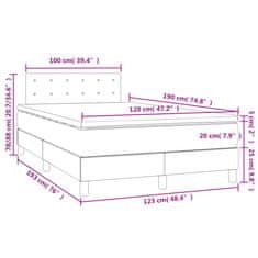 Petromila vidaXL Boxspring posteľ s matracom a LED, tmavosivá 120x190 cm, látka