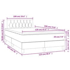 Petromila vidaXL Boxspring posteľ s matracom a LED, tmavosivá 120x190 cm, látka