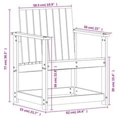 Vidaxl Záhradná stolička 62x56x77 cm borovicový masív