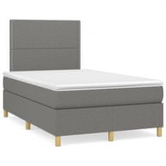 shumee Boxspring posteľ s matracom, tmavosivá 120x190 cm, látka