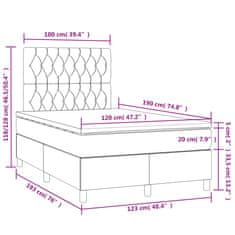 Petromila vidaXL Boxspring posteľ s matracom a LED modrá 120x190 cm látka