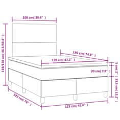 Petromila vidaXL Boxspring posteľ s matracom a LED sivohnedá 120x190 cm látka