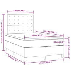 Petromila vidaXL Boxspring posteľ s matracom a LED, svetlosivá 120x190 cm, látka