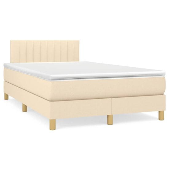 shumee Boxspring posteľ s matracom krémová 120x190 cm látka