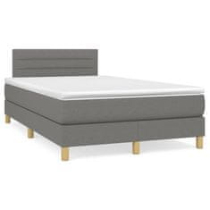 Petromila vidaXL Boxspring posteľ s matracom a LED, tmavosivá 120x190 cm, látka