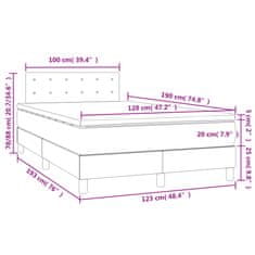 Petromila vidaXL Boxspring posteľ s matracom a LED sivohnedá 120x190 cm látka