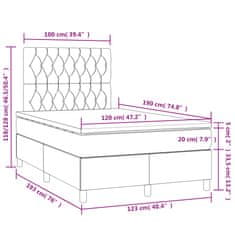 Petromila vidaXL Boxspring posteľ s matracom a LED, čierna 120x190 cm, zamat