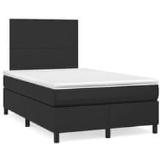 shumee Boxspring posteľ s matracom čierna 120x190 cm umelá koža