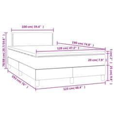 Petromila vidaXL Boxspring posteľ s matracom a LED, ružová 120x190 cm, zamat