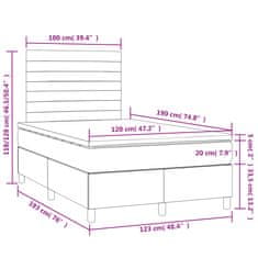 Petromila vidaXL Boxspring posteľ s matracom a LED krémová 120x190 cm látka