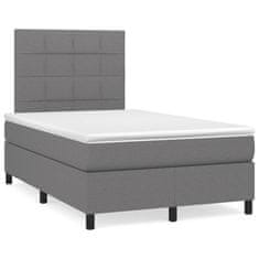 shumee Boxspring posteľ s matracom a LED, tmavosivá 120x190 cm, látka