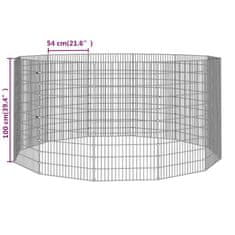 Vidaxl 12-panelová klietka pre králiky 54x100 cm pozinkované železo