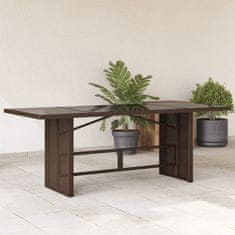 Petromila vidaXL Záhradný stôl so sklenenou doskou hnedý 190x80x74 cm polyratan