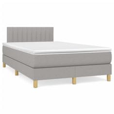 Petromila vidaXL Boxspring posteľ s matracom a LED, svetlosivá 120x190 cm, látka