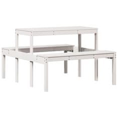 Petromila vidaXL Piknikový stôl biely 110x134x75 cm borovicový masív