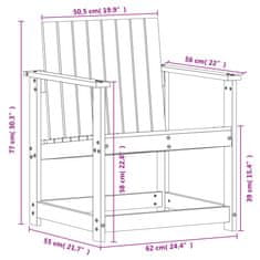Vidaxl Záhradná stolička biela 62x56x77 cm borovicový masív