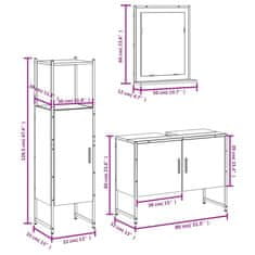 Vidaxl 3-dielna súprava kúpeľňových skriniek sonoma kompozitné drevo
