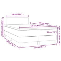 Petromila vidaXL Boxspring posteľ s matracom a LED, biela 120x190 cm, umelá koža