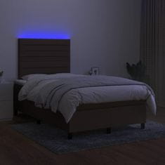 Petromila vidaXL Boxspring posteľ s matracom a LED tmavohnedá 120x190 cm látka