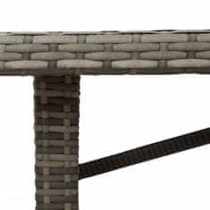 Petromila vidaXL Záhradný stôl s akáciovou doskou sivý 190x80x75 cm polyratan