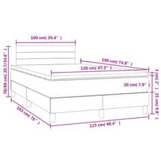 Petromila vidaXL Boxspring posteľ s matracom a LED, tmavozelená 120x190cm, zamat