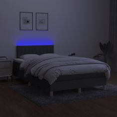 Petromila vidaXL Boxspring posteľ s matracom a LED, tmavosivá 120x190 cm, látka