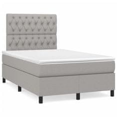 shumee Boxspring posteľ s matracom bledosivá 120x190 cm látka